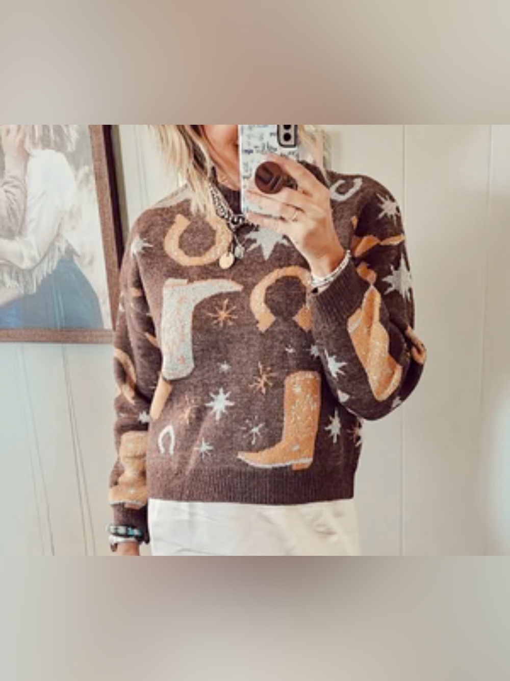 SUNDAY UP The Boots Shimmer Sweater - Medium